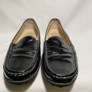 Tod's Glossy Black Leather Flats